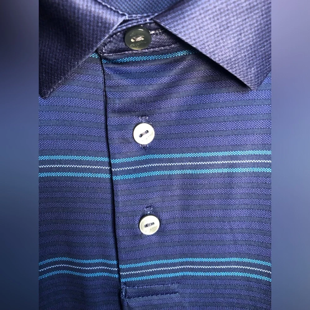 Ben Hogan Navy striped performance Golf Polo Shirt Men’s XL New